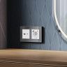 Розетка с З/К и USB зарядкой А+С с шторками, Белый матовый, ALFA Quant Ambrella Volt MA130010