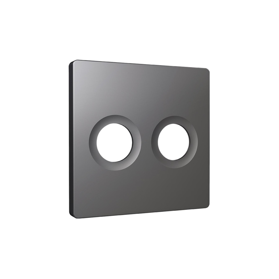 Лицевая панель розетки телевизионной 2-ой TV, Антрацит серый, ALFA Quant Ambrella Volt AP6633