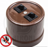 Розетка пластик компьютерная RJ45 коричневый Bironi B1-302-22