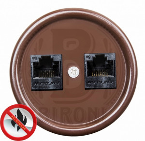Розетка пластик компьютерная RJ45 коричневый Bironi B1-302-22