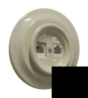 Розетка керамика компьютерная RJ45, черный, Retrika Colony RSV-INT-08