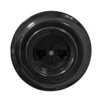 Розетка керамика компьютерная RJ45, Черный, Retrika Colony B01-08