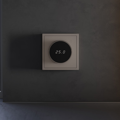 Терморегулятор электронный с индикацией и датчиком, для теплого пола, Капучино, VOLTUM S70 VLS070114