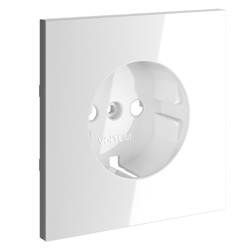 Лицевая панель для розетки с З/К, Белый матовый, S70 Voltum VLS000602