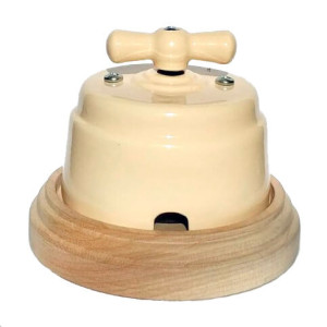 Выключатель керамический 1 кл. (2 положения), Слоновая кость, Арбат Interior Electric ВПК-02