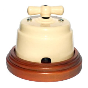 Выключатель керамический 1 кл. (2 положения), Слоновая кость, Арбат Interior Electric ВПК-02