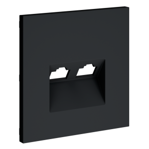 Лицевая панель для розетки компьютерной 2-ой RJ45+RJ45 Cat.6, Графит, S70 Voltum VLS001407