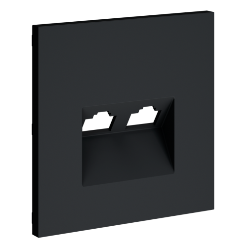 Лицевая панель для розетки компьютерной 2-ой RJ45+RJ45 Cat.6, Графит, S70 Voltum VLS001407