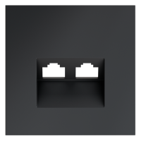 Лицевая панель для розетки компьютерной 2-ой RJ45+RJ45 Cat.6, Графит, S70 Voltum VLS001407