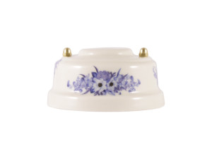 Розетка комп. RJ45 cat.6, керамика, Синие цветы, золотистая фурнитура, Leanza РК6ВЗ