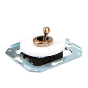 Выключатель тумблерный 1 кл. проходной (внутренний монт.), Белый, Salvador CL41WT