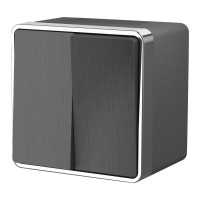 Выключатель 2 кл., герметичный IP44, Графит рифленный, Gallant Werkel W5020204