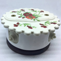 Распаечная коробка D80 с фигурной крышкой, подложка вишня, лето, ЦИОН РКК-ЛЕТ2