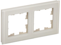 Рамка 2 местная, стекло, Ванильный, Brite IEK BR-M22-G-K10