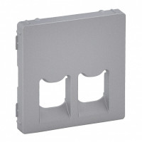 Лицевая панель розетки 2-ой комп./ телеф. RJ45/RJ11, алюминий, Valena Life Legrand 755422