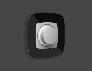 Лицевая панель диммера поворотно-нажимного, Серебро глянец, OMEGA Quant Ambrella Volt OP4055