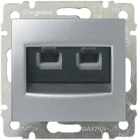 Розетка 2ая телефонная RJ11, алюминий, Valena Classic Legrand 770139