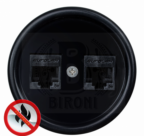 Розетка пластик компьютерная RJ45 черный Bironi B1-302-23