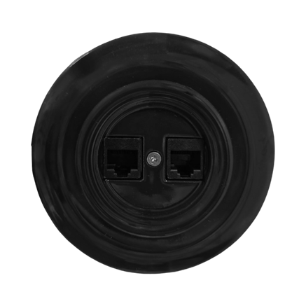 Розетка керамика компьютерная RJ45, Матовый черный, Retrika Colony B01-09 Розетка керамика компьютерная RJ45, Матовый черный, Retrika Colony B01-09