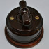 Выключатель керамика 2 кл. (4 положения), подложка вишня, коричневый, ЦИОН В2Б-К