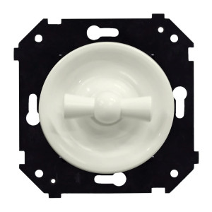 Выключатель пластик поворотный 1 кл. перекрестный (внутренний монт.), Слоновая кость, Шедель Bironi B3-203-211M