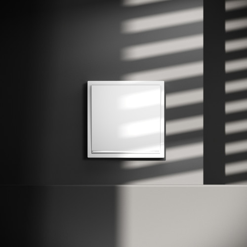 Выключатель проходной 1кл. с подсв., Белый глянцевый, Voltum S70 VLS010401