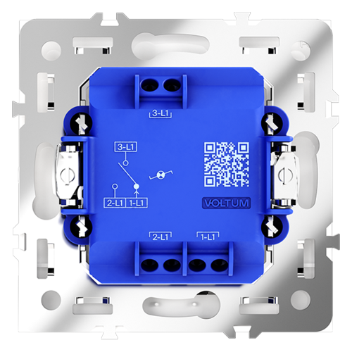 Выключатель проходной 1кл. с подсв., Белый глянцевый, Voltum S70 VLS010401
