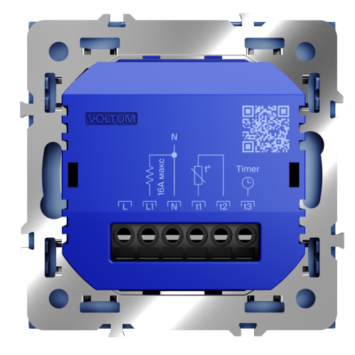 Терморегулятор электронный с индикацией и датчиком, для теплого пола, Деним, VOLTUM S70 VLS070115