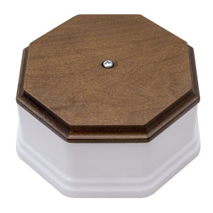 Распаечная коробка пластик D105X50, квадратная, Белый/Дуб коричневый Salvador PL.BOX.2WT.DK
