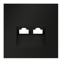 Лицевая панель для розетки компьютерной 2-ой RJ45+RJ45 Cat.6, Черный матовый, S70 Voltum VLS001408