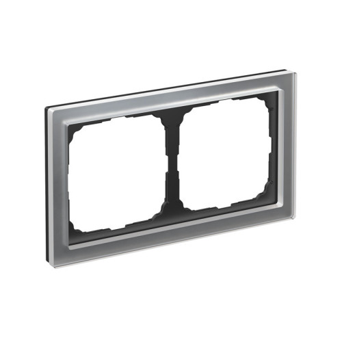 Рамка 2 местная, натуральное стекло, Алюминий, ArtGallery SE GAL320302