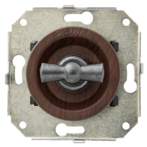 Выключатель поворотный на 4 положения (внутренний монт.), вишня/серебро, Salvador CL21CH.SL