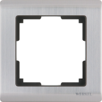 Рамка 1 местная металл, Глянцевый никель, Metallic Werkel W0011602