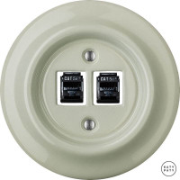 Розетка комп. фарфоровая RJ45 cat.5е, серо-зеленый глянцевый, Katy Paty CHGsCat5e 