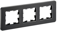 Рамка 3 местная, металл, Чёрный RE, Brite IEK BR-M32-M-01-K02