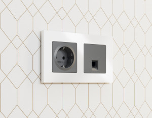 Рамка 4 местная пластик, Белый глянец, ALFA Qubi Ambrella Volt AF250104