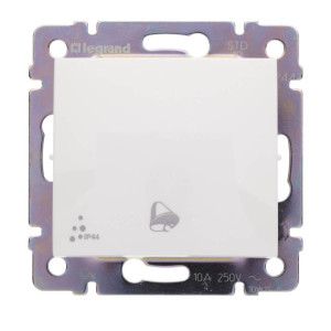 Кнопка без фиксации "звонок" IP44, белый, Valena Classic Legrand 770099