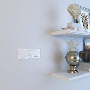 Выключатель 1 кл. проходной, Hammer белый, Werkel W1212001