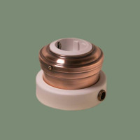 Ретро розетка медь с З/К и шторками, светлая медь, Romatti R231-8 
