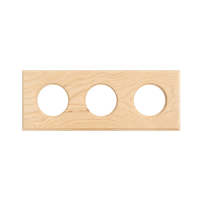 Рамка 3 местная деревянная под электрику Salvador на бревно D220, Ясень без тонировки, DecoWood СМС3-220