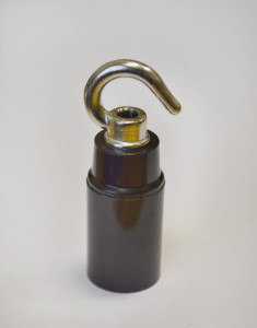 Ретро патрон бакелит с крюком Е14, черный, PL147069 Euro-Lamp