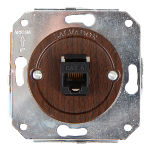 Розетка компьютерная RJ45 (внутренний монт.), Венге, Salvador CL.INT.WG