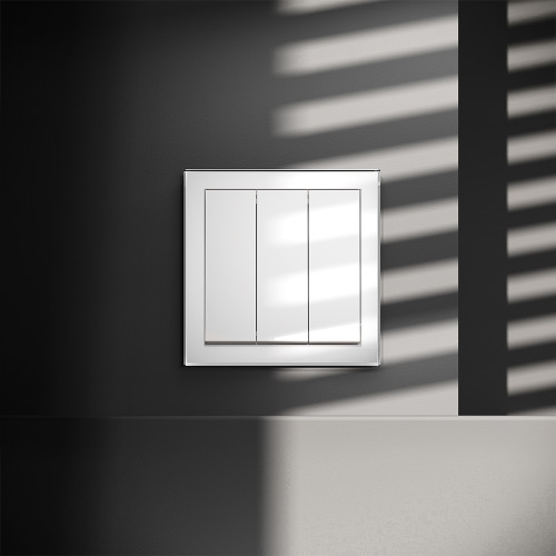 Выключатель 3-кл, Белый глянцевый, S70 Voltum VLS030101