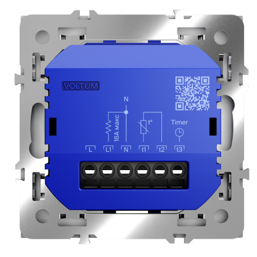 Терморегулятор электронный с индикацией и датчиком, для теплого пола, Серый, VOLTUM S70 VLS070116