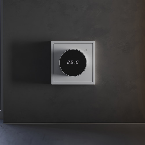 Терморегулятор электронный с индикацией и датчиком, для теплого пола, Серый, VOLTUM S70 VLS070116