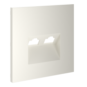 Лицевая панель для розетки компьютерной 2-ой RJ45+RJ45 Cat.6, Хлопок, S70 Voltum VLS001413