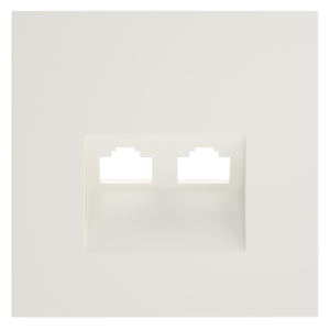 Лицевая панель для розетки компьютерной 2-ой RJ45+RJ45 Cat.6, Хлопок, S70 Voltum VLS001413