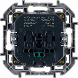 Розетка с З/К со встроенной USB зарядкой, алюминий, INSPIRIA Legrand 673772