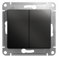 Выключатель 2 кл. проходной, Антрацит, Glossa SE GSL000765