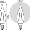 Лампа светодиодная филаментная Gauss E14 13W 2700K прозрачная 104801113